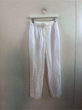 J.crew‎ high waisted white linen pants 0